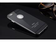Acrylic Glass Back Cover Aluminum Metal Bumper Case For iPhone 6 Plus 5.5 Inch Black