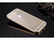 Acrylic Glass Back Cover Aluminum Metal Bumper Case For iPhone 6 Plus 5.5 Inch Champagne
