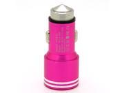 3.1A Dual USB Car Charger With Safety Hammer Function Universal Car Adapter For iPhone 6 6Plus 5 5s Samsung HTC Blackberry Cellphone Hot Pink