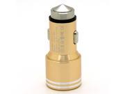 3.1A Dual USB Car Charger With Safety Hammer Function Universal Car Adapter For iPhone 6 6Plus 5 5s Samsung HTC Blackberry Cellphone Gold