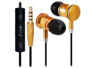 AWEI TS 150vi 3.5mm Plug Stereo In Ear Earphone Headphone with Microphone 1.2M Cable Golden