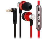 Awei S950vi 3.5mm Plug Stereo Super Bass In ear Earphone Headphone with Microphone 1.2 m Flat Cable Red
