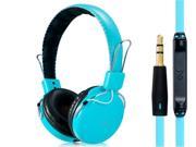 OVLENG V9 3.5mm Plug Stereo Headphones With Microphone1.2 m Cable Blue