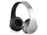 KG 5012 Multi Function Stereo Sound Collapsible Wireless Bluetooth Headphones with Memory Card Support Silver