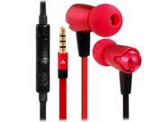 VYKON MK 4 3.5mm Plug Stereo In Ear Earphone Headphone Supports Tone Tuning with Microphone 1.2M Red