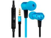 VYKON mk 1 3.5mm Plug Stereo In ear Earphones with Microphone Volume Control 1.2m Cable Blue