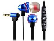 BIDENUO G500 3.5 mm In ear Metal Earphones with Microphone 1.2 m Cable Black Blue