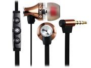 BIDENUO G680 3.5mm In ear Metal Earphones with Microphone 1.2 m Cable Black Brown