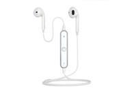 S6 Stereo CSR 4.0 Wireless Bluetooth Headset Earphone For iPhone Samsung HTC LG White