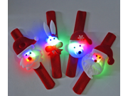 Santa Claus LED Light Wristhand Bracelet Christmas Gift Snowman Toy Slap Pat With Flash Circle Bracelet Decoration Ornament 100PCS