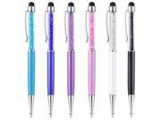 6Packs 2 in 1 New Slim Crystal Diamond Stylus and Ink Ballpoint Pen for Capacitive Touch Screen iPhone 4S 5 5S 5C 6 6 6S Plus Android Smart Phone iPad Samsung