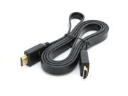 Full HD 1080 1.5M 5FT V1.4 High Speed Flat HDMI Male To Male Cable With Ethernet For PS3 DVD Receiver Satellite TV With Retail Box Black