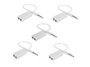 SEGMOI TM 5Pack 3.5mm Stereo Jack Socket Audio Cable Headphone Split Adapter Cable For iPhone iPod iPad Samsung LG HTC Xiaomi