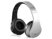 KG 5012 Multi Function Stereo Sound Collapsible Wireless Bluetooth Headphones with Memory Card Support FM Silver