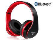 EB203 Foldable On ear Wireless Stereo Bluetooth Headphones with FM TF Card Reader Red