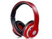 EB201 Foldable On ear Wireless Stereo Bluetooth Headphones with FM TF Card Reader Red