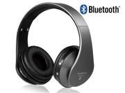 EB203 Foldable On ear Wireless Stereo Bluetooth Headphones with FM TF Card Reader Black