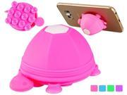 Turtle Shaped Silicone Suction Cup Stand for Cell Phones Tablet PCs Pink