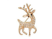 Lovely Trendy Unisex Deer Shape Brooch Fashion Alloy Inlaid Crystal Deer Brooches for Party Gifts