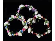 Beautiful Women Trendy Sweet Rainbow Multicolor Artificial Flower Garland Hairwear Hair Accessories for Bridal Red