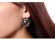 Beautiful Fashion Girls Stud Earring Stunning Full Colorful Crystal Zinc Alloy Stud Earrings for Party Gifts