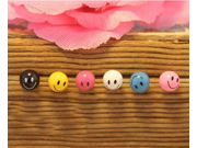 Fashion Cute Pearl Stud Earring Classic Colorful Smiling Face Pearl Tin Alloy Stud Earrings for Girls Blue