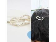 Beautiful Women Pearl Hairwear Fashion Embedded Peach Heart Side knotted Barrettes Hair Accessory for Party