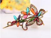 Bohemia Gorgeous Leaf Flower Shape Headwear Classic Zinc Alloy Fill Colorful Crystal Hairpins Hair Jewelry for Women Mulit