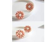 Fashion Girls Pink Stud Earring Trendy Beautiful Small Daisy Flower Inlaid Pearl Stud Earrings for Party Gifts