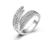 Classical Women Silver Plated Rings Beautiful Angel Wing Shape Inlaid Crystal for Party Valentine s Day