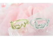 Romantic Women Finger Rings Trendy Silver Plated Alloy Heart Love Letter Ring for Girlfriends Gift Gold