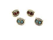 Personalized Fashion Women Stud Earrings Trendy Cut Owl Inlaid Crystal Alloy Gold Plated Earring for Party Red