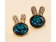 Romantic Girls Lovely Stud Earring Fashion Sweet Rabbit Head Shape Inlaid Gem Crystal Earrings for Party
