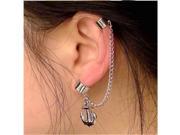 Fashion Punk Style Ear Cuff Trendy Long Chain Tassels Anchor Without Pierced Ears Clip Drop Earrings for Women