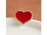 Wonderful Heart Shape Finger Rings Romantic Fashion Zinc Alloy Gold Plated Rings Jewelry for Women Red