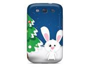Top Quality Protection White Rabbit Christmas Case Cover For Galaxy S3