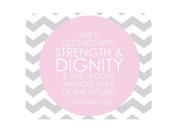 Design Cloth Cover Rectangle Mouse Pad .x. Inches Grey and White Chevron Pattern Bible Verse Mousepad She is Clothed with Strength and Dignity Proverbs 8 x 9
