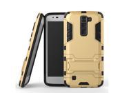 LG K7 Case TPU and PC 2 in 1 Kickstand Protective Cover Finish Case for LG K7 Gold