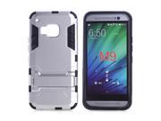 Armor Series HTC M9 Case TPU and PC 2 in 1 Kickstand Protective Cover Finish Case for HTC M9 Silver