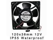 120mm 38mm Case Cooling Fan 24V 120CFM Waterproof to IP55 4 Screws 339a*