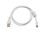 3ft USB 2.0 to Micro USB Male 28 24AWG Cable Ferrite Core WHITE