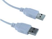3Ft White USB2.0 Type A Male to Type A Male Cable Cord