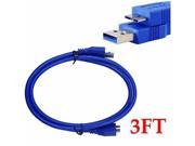 3 FT USB 3.0 Power Charger Data Cable Cord For Toshiba External Hard Drive Disk