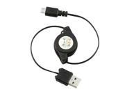Universal Retractable USB 2.0 A Male to Micro B Male Data Sync Charger Cable 2FT