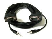 10 FT SVGA Super VGA M Male to Male Cable with 3.5mm Audio for Monitor TV