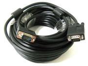 50FT 15 PIN BLACK VGA SVGA M M Male to Male Cable CORD FOR Monitor PC TV