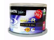50 Valor BluRay Up to 10X Blank BD R 25GB White Inkjet Hub Printable Disc