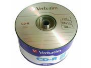 50 VERBATIM Blank CD R CDR Logo Branded 52X 700MB 80min Recordable Media Disc