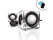 CRS USB Powered 2.0 Channel Speakers w Crystal Clear Acrylic Housing