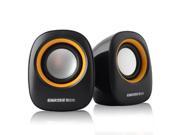 3.5mm Mini Computer Speakers Powered by USB Black